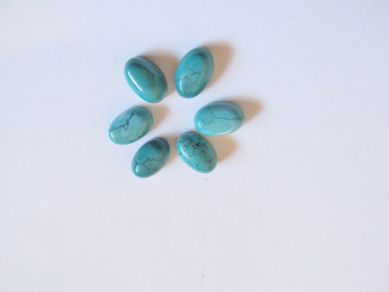 (image for) 8x12mm Turquoise oval cabs (BAG of 6) #CAB-5